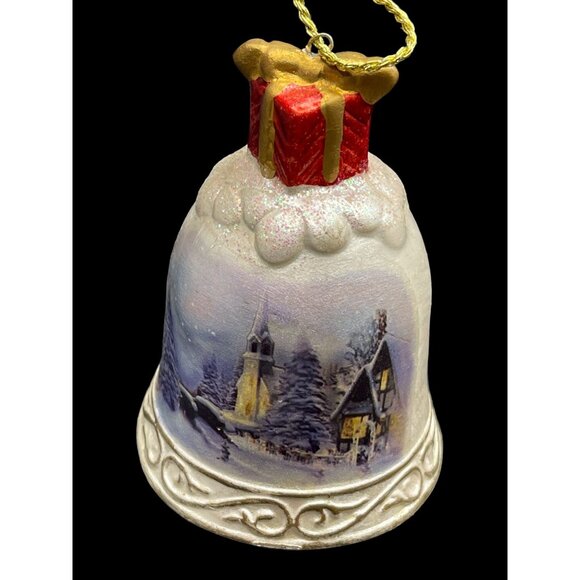 Other - NWT Vtg Porcelain Church Christmas Holiday Ornament Bell 3.5" Tall x 2.75”D